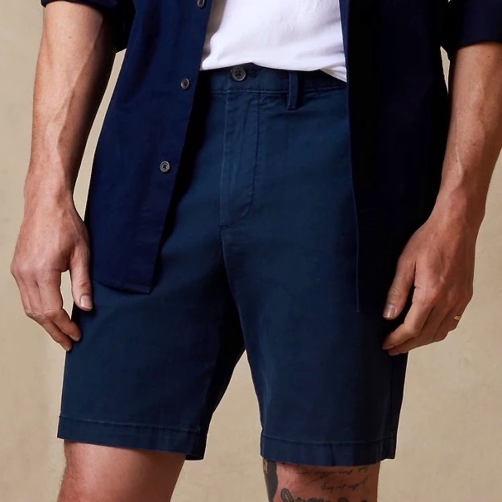 Banana Republic Mens Lived in Shorts 9" Navy Blue NWT
